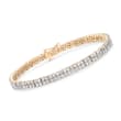 5.00 ct. t.w. Diamond Two-Row Bracelet in 18kt Gold Over Sterling
