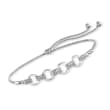 .25 ct. t.w. Diamond Interlocking Link Bolo Bracelet in Sterling Silver