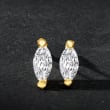 1.00 ct. t.w. Marquise CZ Stud Earrings in 14kt Yellow Gold