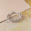 Italian Sterling Silver Textured and Polished Multi-Link Bracelet