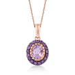 2.30 ct. t.w. Amethyst Pendant Necklace in 14kt Rose Gold Over Sterling Silver