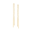 14kt Yellow Gold Linear Bar Drop Threader Earrings