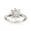 C. 1990 Vintage Tiffany Jewelry .80 ct. t.w. Diamond Cluster Ring in Platinum