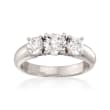1.50 ct. t.w. Diamond Three-Stone Engagement Ring in 18kt White Gold