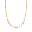 C. 1990 Vintage 14kt Two-Tone Gold Bead Necklace