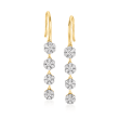 1.00 ct. t.w. Diamond Cluster Drop Earrings in 14kt Yellow Gold