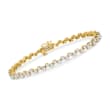 3.00 ct. t.w. Alternating Diamond Bracelet in 14kt Yellow Gold