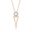 14kt Yellow Gold Geometric Necklace with Diamond Accents