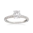 Henri Daussi .98 ct. t.w. Diamond Engagement Ring in 18kt White Gold