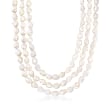 8-9mm Cultured Semi-Baroque Pearl Endless Necklace with Free Sterling Silver Necklace Shortener