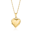Baby's 14kt Yellow Gold Personalized Heart Locket Necklace 13-inch