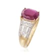Ruby and .20 ct. t.w. White Topaz Ring in 14kt Gold Over Sterling
