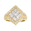 C. 1980 Vintage 2.56 ct. t.w. Diamond Fashion Ring in 18kt Yellow Gold