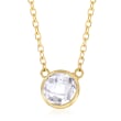 .90 Carat White Topaz Necklace in 14kt Yellow Gold