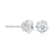 1.10 ct. t.w. Round White Topaz Stud Earrings with Teacup Settings in Sterling Silver