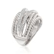 .10 ct. t.w. Diamond Twisted Highway Ring in Sterling Silver