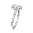 Henri Daussi 1.08 ct. t.w. Diamond Halo Engagement Ring in 18kt White Gold