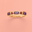 .60 ct. t.w. Amethyst and .20 ct. t.w. Garnet Ring in 14kt Yellow Gold