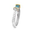 Andrea Candela &quot;La Romana&quot; .61 Carat Swiss Blue Topaz Ring in Sterling Silver and 18kt Yellow Gold