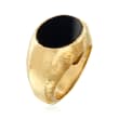 C. 1980 Vintage Tiffany Jewelry &quot;Schlumberger&quot; Black Onyx Ring in 18kt Yellow Gold