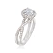Simon G. .30 ct. t.w. Diamond Twisted Halo Engagement Ring Setting in 18kt White Gold