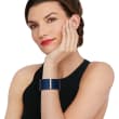ALOR &quot;Classique&quot; .56 ct. t.w. Diamond Blue Stainless Steel Cable Cuff Bracelet with 18kt Rose Gold