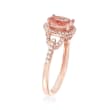 1.20 Carat Morganite and .21 ct. t.w. Diamond Ring in 14kt Rose Gold