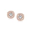 Swarovski Crystal &quot;Angelic&quot; Square Crystal Stud Earrings in Rose Gold Plate