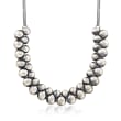Italian Antique-Style Sterling Silver Double-Row Bead Necklace