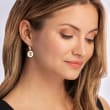 .18 ct. t.w. Black Diamond Fleur-De-Lis Drop Earrings in 18kt Gold Over Sterling