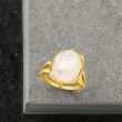 Moonstone Twisted Ring in 18kt Gold Over Sterling