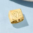 Italian 14kt Yellow Gold Personalized Square-Top Ring