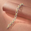 Two-Tone Sterling Silver Twisted-Oval Link Bracelet