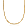 Italian 14kt Yellow Gold Double Flat Wheat Chain Necklace