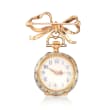 C. 1886 Vintage .25 ct. t.w. Diamond and Multicolored Enamel Lapel Watch Pin in 10kt and 18kt Gold