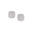 ALOR &quot;Classique&quot; .75 ct. t.w. Diamond Square Stud Earrings in Stainless Steel and 18kt White Gold