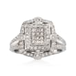 .78 ct. t.w. Diamond Vintage-Style Ring in Sterling Silver