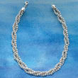 Italian Sterling Silver Twisted Bead Necklace