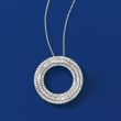 1.00 ct. t.w. Diamond Open Circle Pendant Necklace in 14kt White Gold