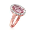 2.40 Carat Morganite and .30 ct. t.w. Diamond Ring in 14kt Rose Gold