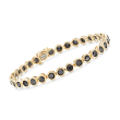 8.00 ct. t.w. Bezel-Set Black Diamond Tennis Bracelet in 14kt Yellow Gold