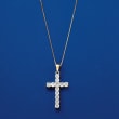 1.00 ct. t.w. Diamond Cross Necklace in 14kt Yellow Gold
