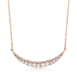 .72 ct. t.w. Curved Bar Necklace in 14kt Rose Gold
