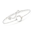 Swarovski Crystal &quot;Crescent and Star&quot; Clear Crystal Bracelet in Silvertone