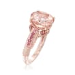 4.30 Carat Morganite and .20 ct. t.w. Pink Tourmaline Ring in 14kt Rose Gold