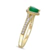 .60 Carat Emerald and .25 ct. t.w. Diamond Heart Ring in 14kt Yellow Gold