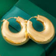 Andiamo 14kt Yellow Gold Graduated Hoop Earrings