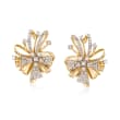 .75 ct. t.w. Diamond Bow Earrings in 14kt Yellow Gold