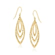 14kt Yellow Gold Triple-Marquise Drop Earrings