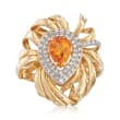.70 Carat Citrine and .19 ct. t.w. Diamond Ring in 14kt Yellow Gold